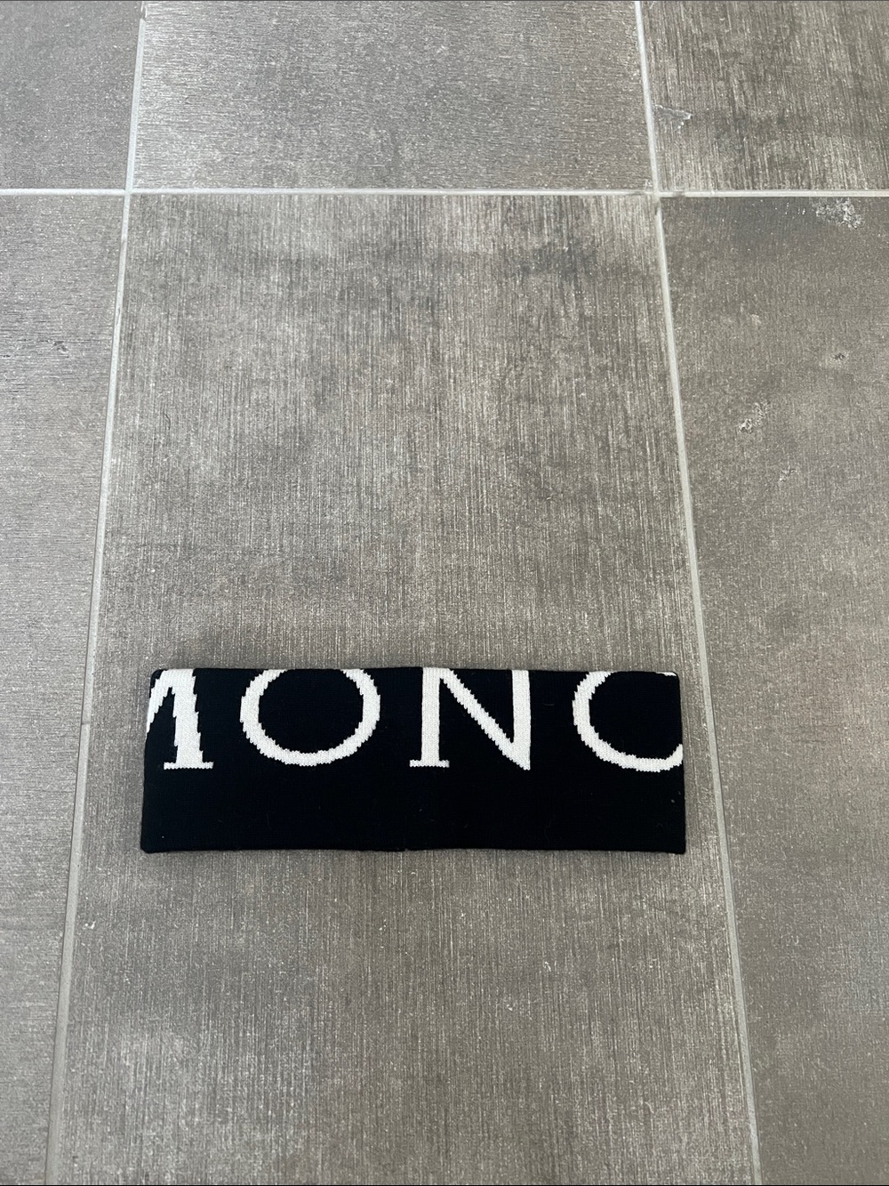 Moncler Black and White Logo Knit Headband